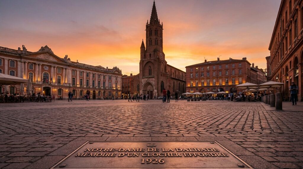 Église de la Dalbade et mémoire du clocher effondré à Toulouse