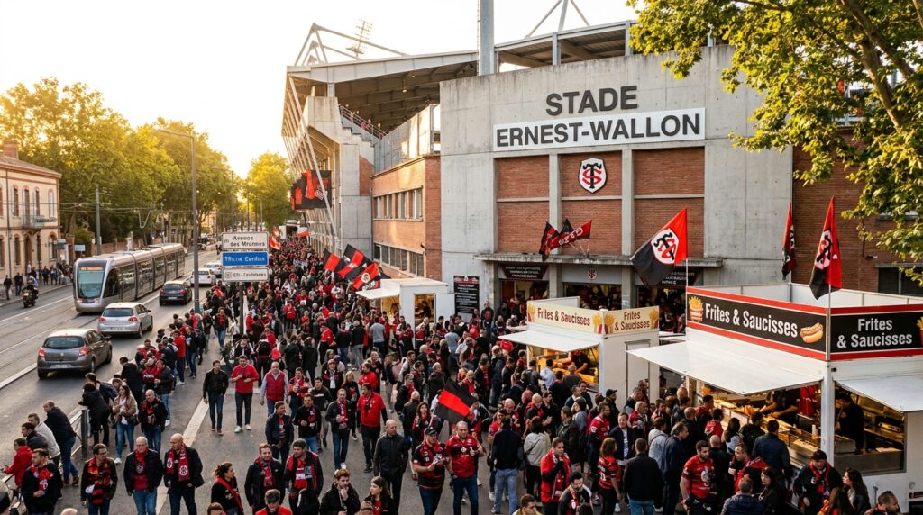 Le stade Ernest-Wallon à Toulouse, dans le quartier des Sept-Deniers
