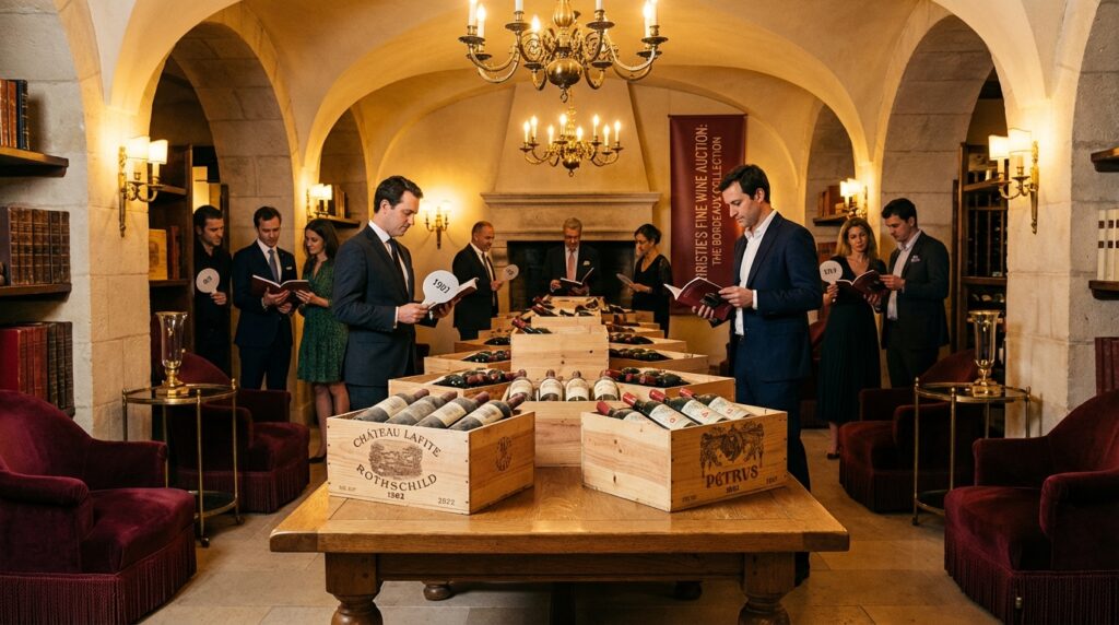 Cave à vins avec bouteilles prestigieuses pour vente aux enchères à Toulouse