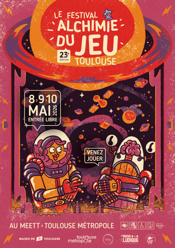 Affiche du festival Alchimie du Jeu 2026 à Toulouse