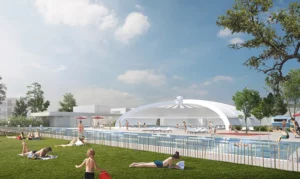 Nouveau bassin nordique extérieur de la piscine Toulouse-Lautrec à Toulouse