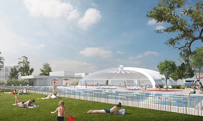 Nouveau bassin nordique extérieur de la piscine Toulouse-Lautrec à Toulouse