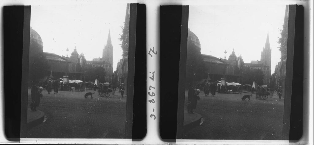 Scène historique de marché aux Carmes à Toulouse