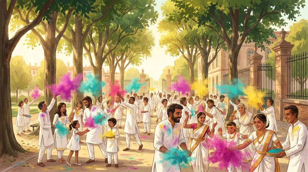 Festival Holy Bolly au Jardin des Plantes à Toulouse avec lancer de couleurs