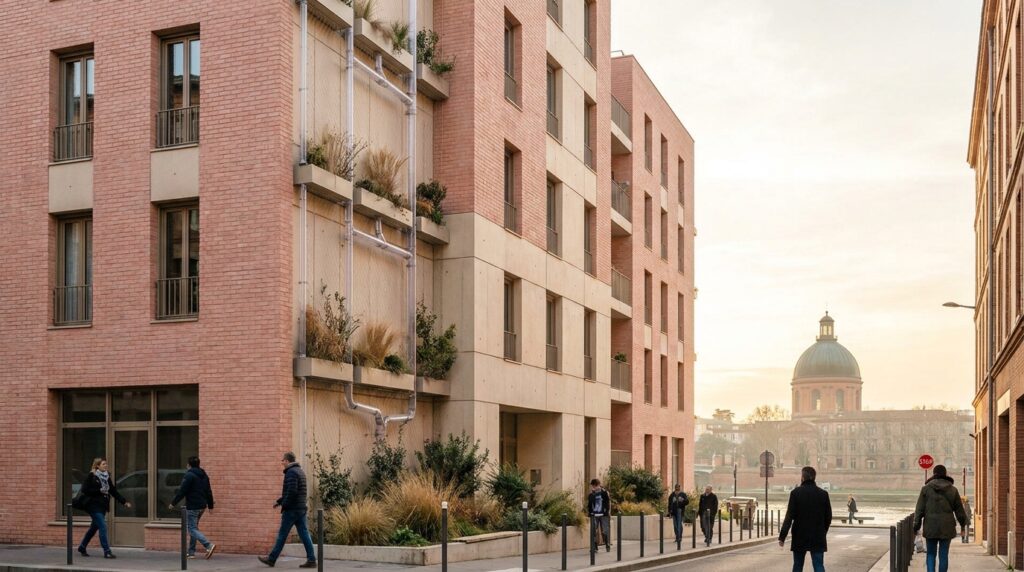 Résidence contemporaine à Toulouse illustrant le recyclage des eaux grises