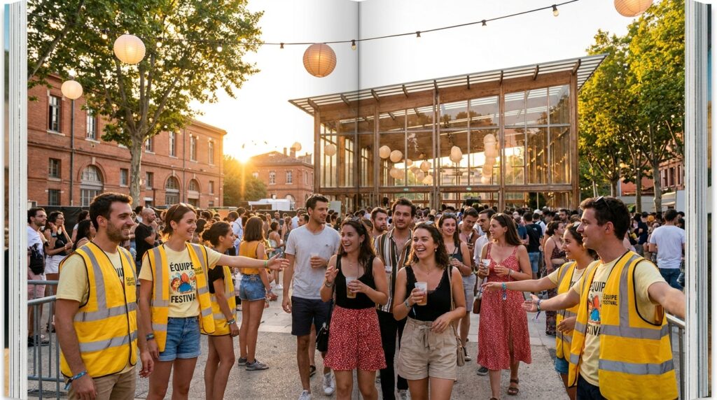 Image éditoriale d’un grand festival toulousain et de son énergie bénévole