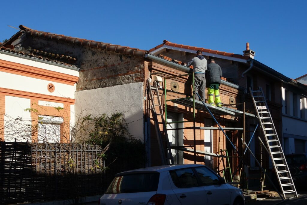 Maison toulousaine en brique rue Raspail à Toulouse