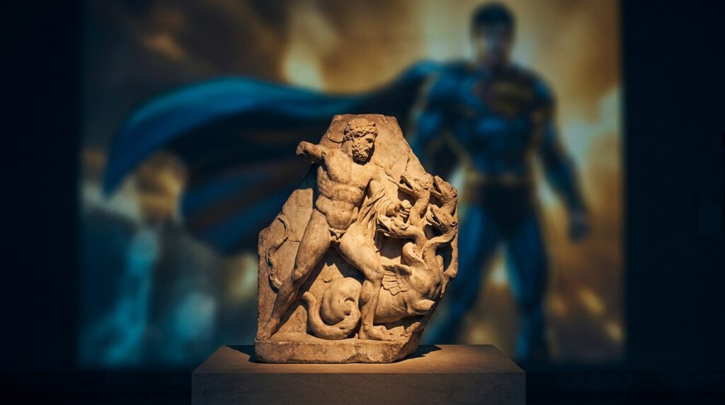 Illustration d’Hercule et des racines antiques des super-héros à Toulouse